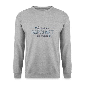 Papounet de compet cadeau original fête des pères - Sweat-shirt Unisexe - gris chiné - Devant - Alina (178cm) & Michal (187cm)