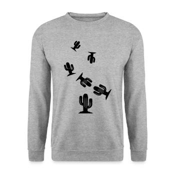 Cactus symbol - Unisex Sweatshirt - salt & pepper - Front - Alina (178cm) & Michal (187cm)