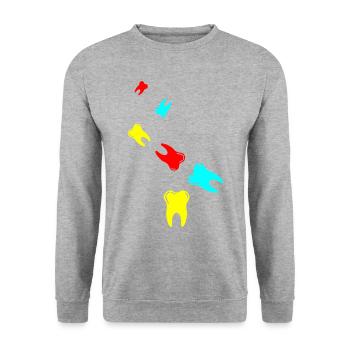 Zahn icon symbol - Unisex Pullover - Weißgrau meliert - Vorne - Alina (178cm) & Michal (187cm)