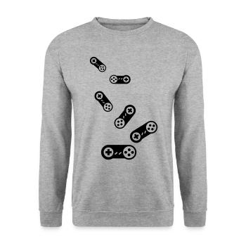 Gamepad Icon Gamer - Unisex Sweatshirt - salt & pepper - Front - Alina (178cm) & Michal (187cm)