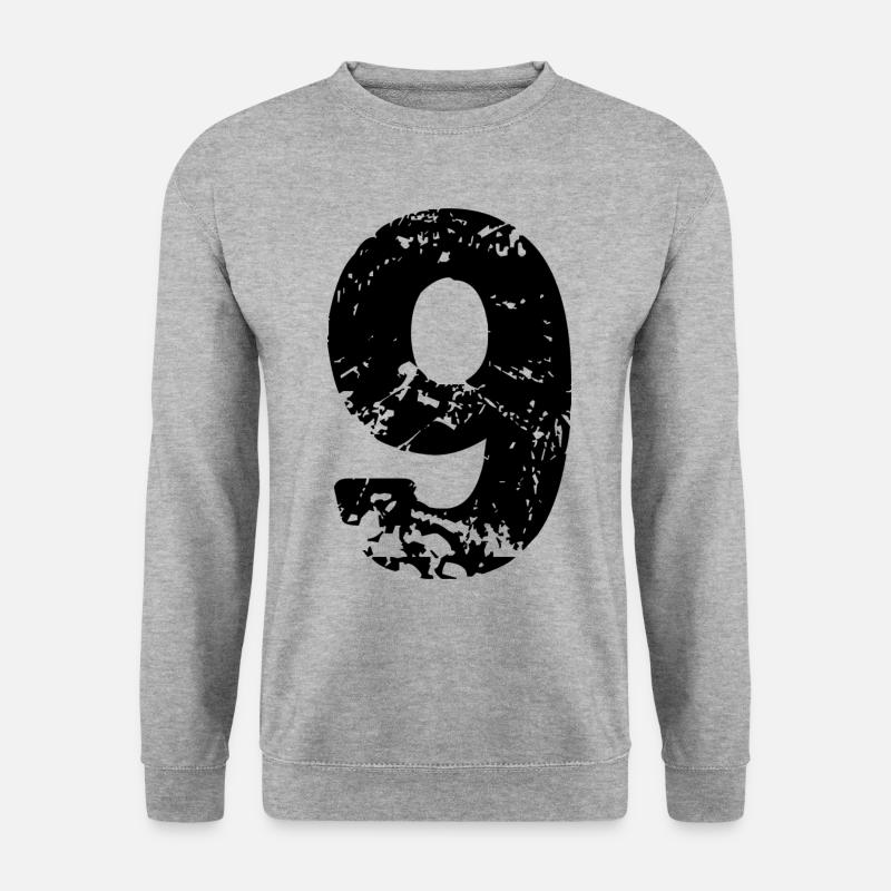 9 Zahl Trikot - Unisex Pullover - Weißgrau meliert