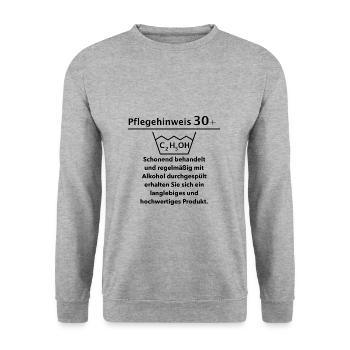 Care instructions 30 - 30th birthday - Unisex Sweatshirt - salt & pepper - Front - Alina (178cm) & Michal (187cm)
