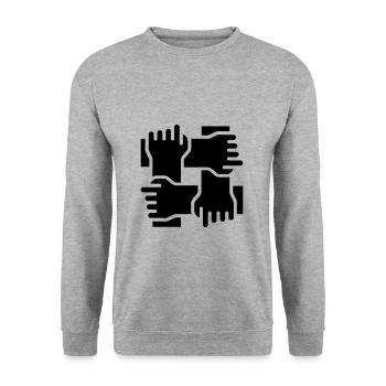cohésion - Sweat-shirt Unisexe - gris chiné - Devant - Alina (178cm) & Michal (187cm)