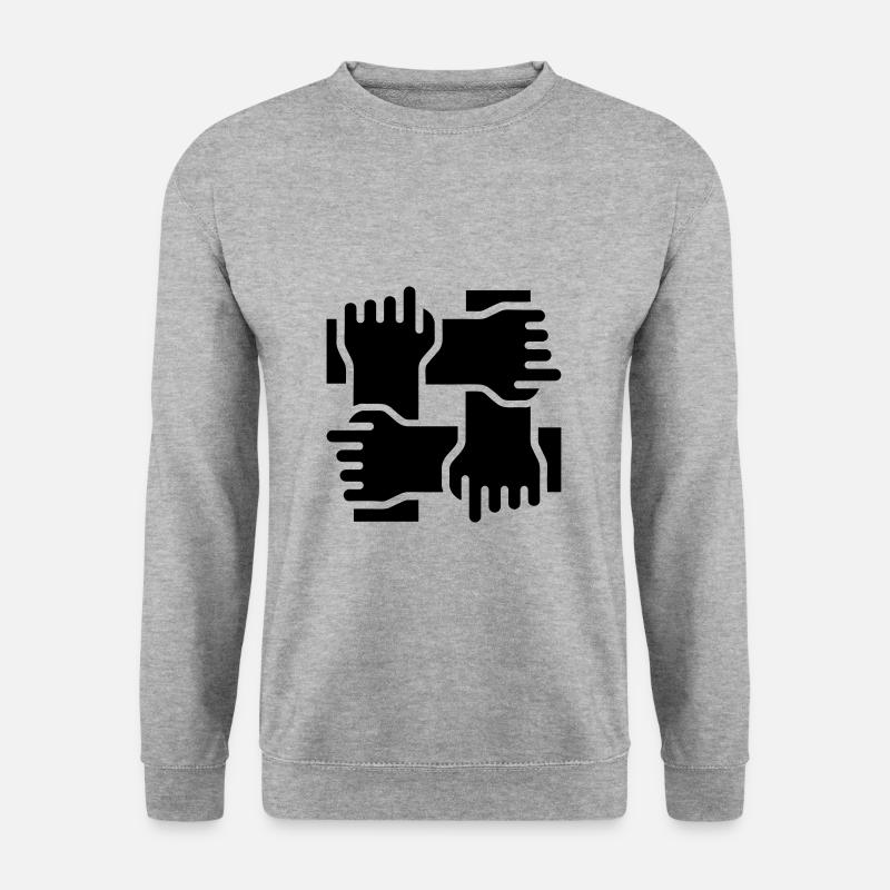 Zusammenhalt - Unisex Pullover - Weißgrau meliert
