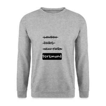 Dortmund - best city in the world, Germany - Unisex Sweatshirt - salt & pepper - Front - Alina (178cm) & Michal (187cm)