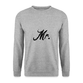 Mr. - Unisex Sweatshirt - salt & pepper - Front - Alina (178cm) & Michal (187cm)
