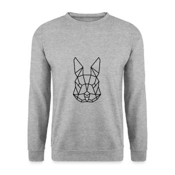 Bunny rabbit black poly - Unisex Sweatshirt - salt & pepper - Front - Alina (178cm) & Michal (187cm)