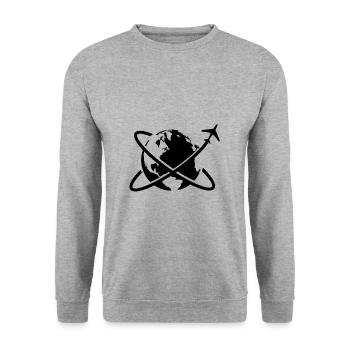 Tour du monde avion voyage - Sweat-shirt Unisexe - gris chiné - Devant - Alina (178cm) & Michal (187cm)