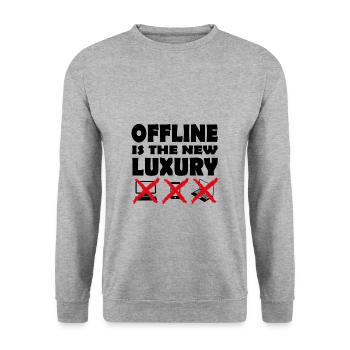 Offline est le nouveau luxe (design sombre) - Sweat-shirt Unisexe - gris chiné - Devant - Alina (178cm) & Michal (187cm)