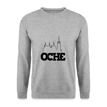 Oche Aachen Euregio Aachener Dom - Unisex Pullover - Weißgrau meliert - Vorne - Alina (178cm) & Michal (187cm)
