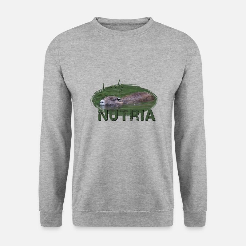 Nutria Biber Biberratte Wasserratte - Unisex Pullover - Weißgrau meliert