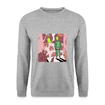 SORRY NOT SORRY - Unisex Sweatshirt - salt & pepper - Front - Alina (178cm) & Michal (187cm)