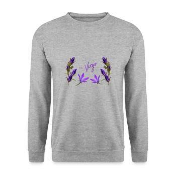 Virgo Zodiac Sign Virgo Bellflower - Unisex Sweatshirt - salt & pepper - Front - Alina (178cm) & Michal (187cm)