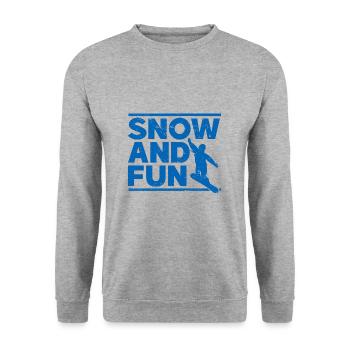 Skiing Snowboard Mountains Holiday Snow Freestyle - Unisex Sweatshirt - salt & pepper - Front - Alina (178cm) & Michal (187cm)