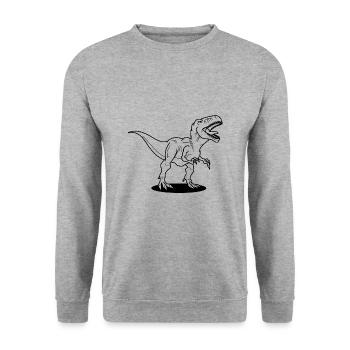 T-Rex - Unisex Sweatshirt - salt & pepper - Front - Alina (178cm) & Michal (187cm)