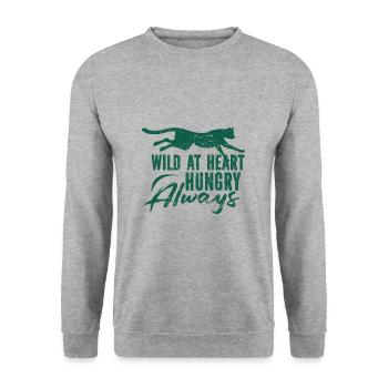 Tigre - Afrique - Nature sauvage - Conservation de la nature - Sweat-shirt Unisexe - gris chiné - Devant - Alina (178cm) & Michal (187cm)