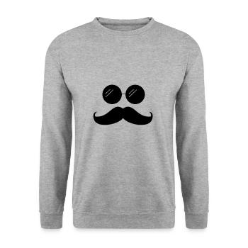 Mustache - Unisex Sweatshirt - salt & pepper - Front - Alina (178cm) & Michal (187cm)