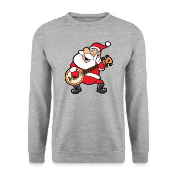 Santa Claus Christmas Santa - Unisex Sweatshirt - salt & pepper - Front - Alina (178cm) & Michal (187cm)