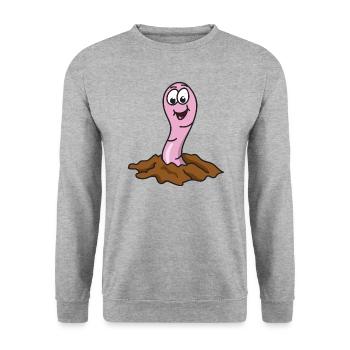 Regenwurm - Unisex Pullover - Weißgrau meliert - Vorne - Alina (178cm) & Michal (187cm)