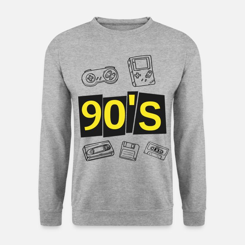 90er Jahre Retro Neunziger 90's Geschenk Party - Unisex Pullover - Weißgrau meliert