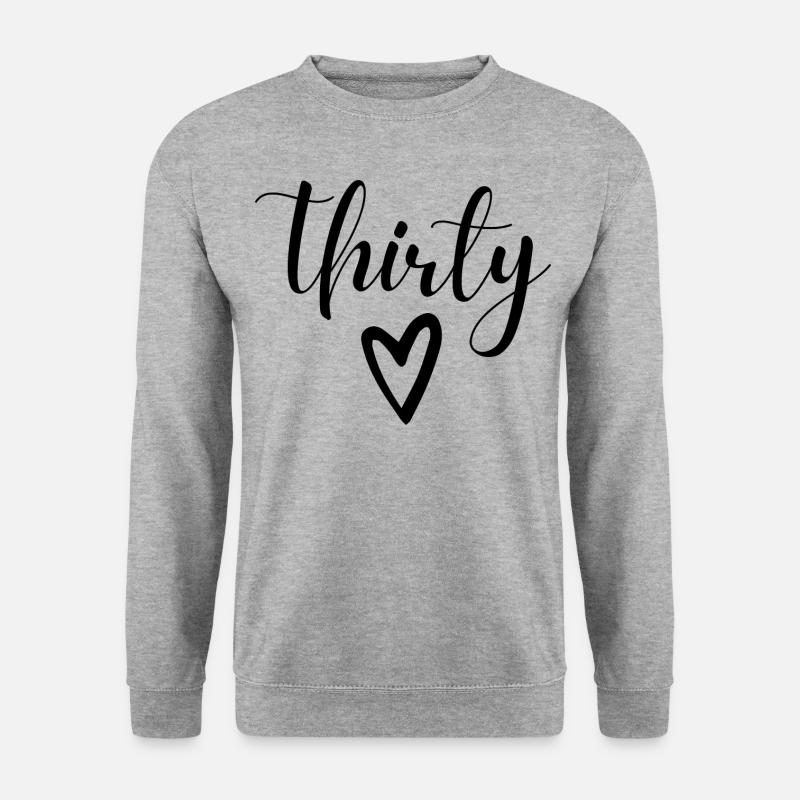30. Geburtstag - Unisex Pullover - Weißgrau meliert