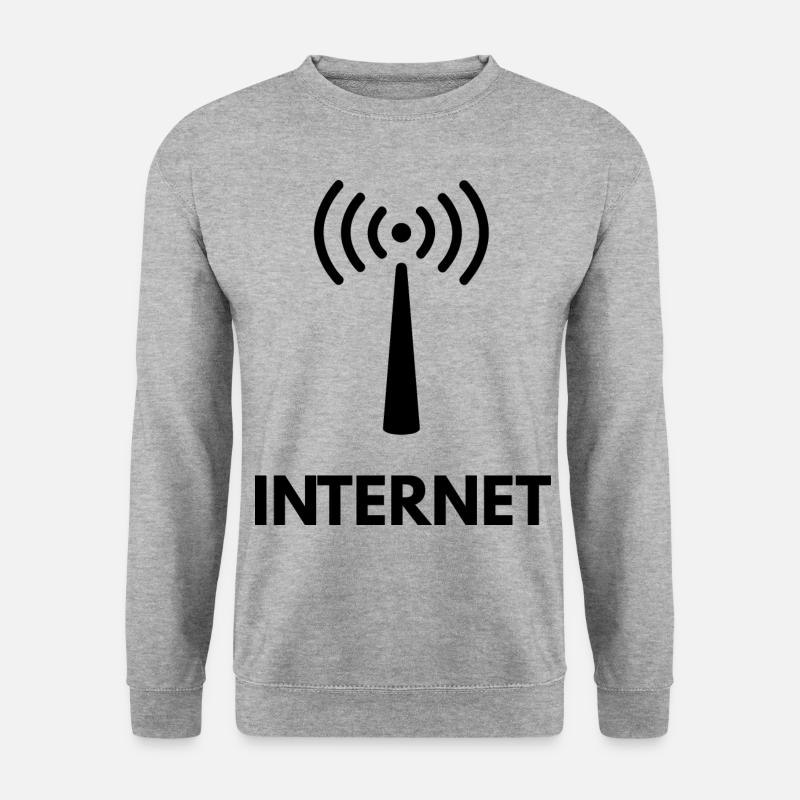 Internet - Unisex Pullover - Weißgrau meliert