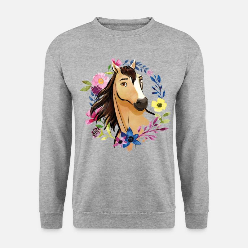Spirit Wildhengst Wildpferd - Unisex Pullover - Weißgrau meliert