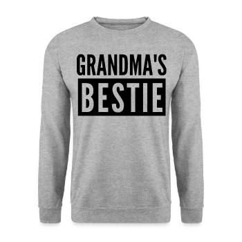 GRANDMA'S BESTIE - Unisex Sweatshirt - salt & pepper - Front - Alina (178cm) & Michal (187cm)