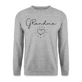 Grandma. Grandma gift - Unisex Sweatshirt - salt & pepper - Front - Alina (178cm) & Michal (187cm)