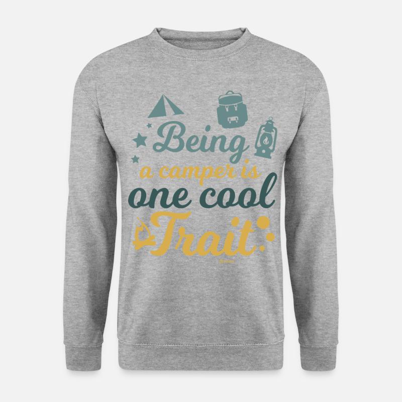 Ich bin ein Camper - Unisex Pullover - Weißgrau meliert