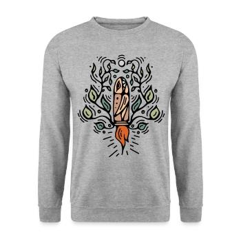 Verrückte Kugel - Unisex Pullover - Weißgrau meliert - Vorne - Alina (178cm) & Michal (187cm)