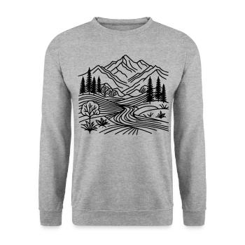 Nature simple - Sweat-shirt Unisexe - gris chiné - Devant - Alina (178cm) & Michal (187cm)