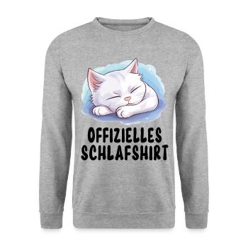 Chemise de nuit officielle Pyjama chat animal mignon - Sweat-shirt Unisexe - gris chiné - Devant - Alina (178cm) & Michal (187cm)