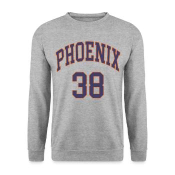 Phoenix 38 - Unisex Pullover - Weißgrau meliert - Vorne - Alina (178cm) & Michal (187cm)