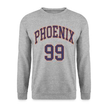 Phoenix 99 - Unisex Pullover - Weißgrau meliert - Vorne - Alina (178cm) & Michal (187cm)