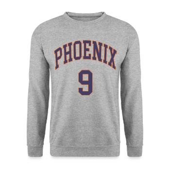 Phoenix 9 - Unisex Pullover - Weißgrau meliert - Vorne - Alina (178cm) & Michal (187cm)