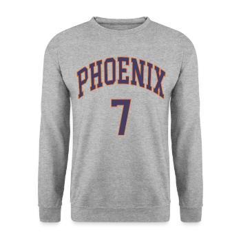 Phoenix 7 - Unisex Pullover - Weißgrau meliert - Vorne - Alina (178cm) & Michal (187cm)