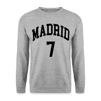 Madrid 7 - Sweat-shirt Unisexe - gris chiné - Devant - Alina (178cm) & Michal (187cm)