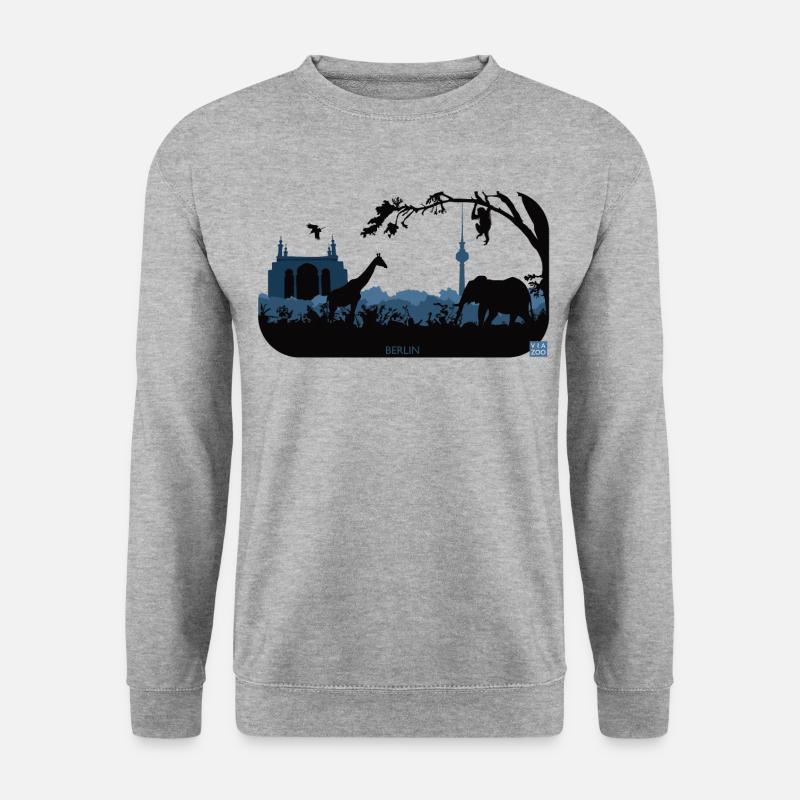 Viazoo Label Design Blues - Unisex Pullover - Weißgrau meliert
