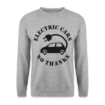 Voitures électriques Non merci - Sweat-shirt Unisexe - gris chiné - Devant - Alina (178cm) & Michal (187cm)