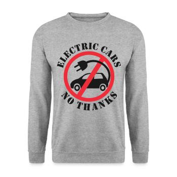 Voitures électriques Non merci - Sweat-shirt Unisexe - gris chiné - Devant - Alina (178cm) & Michal (187cm)