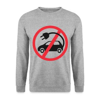 Voitures électriques Non merci - Sweat-shirt Unisexe - gris chiné - Devant - Alina (178cm) & Michal (187cm)