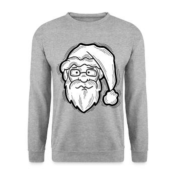 Weihnachtsmann - Unisex Pullover - Weißgrau meliert - Vorne - Alina (178cm) & Michal (187cm)