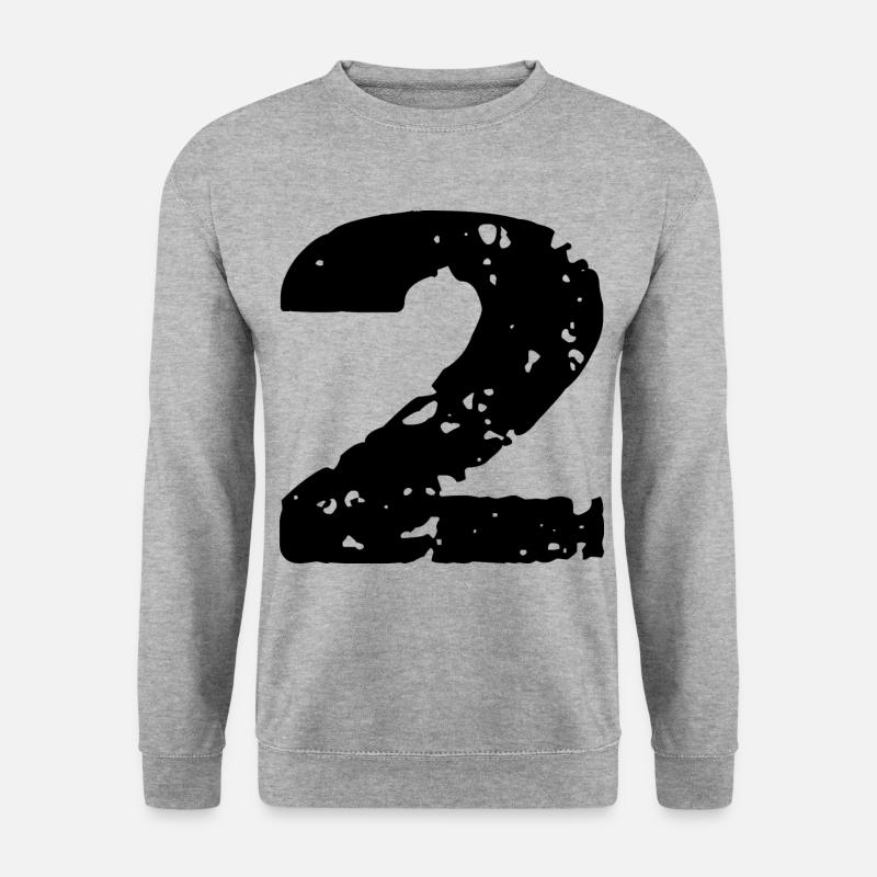 2 Zahl Trikot - Unisex Pullover - Weißgrau meliert