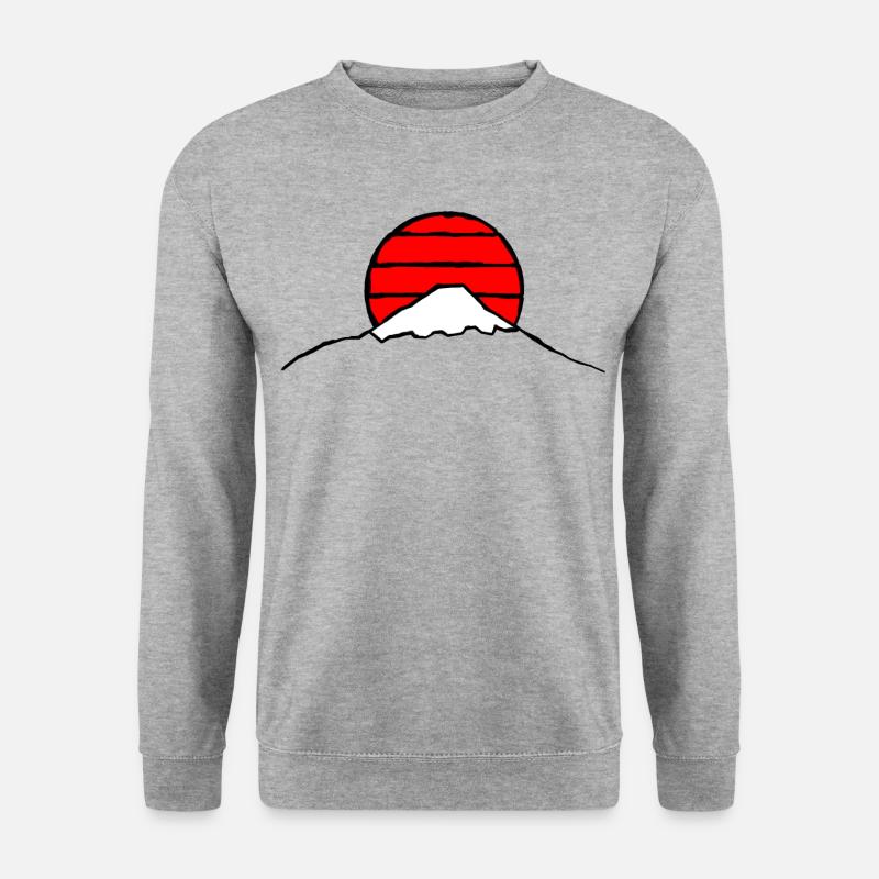 Fuji HiNoMaru - Unisex Pullover - Weißgrau meliert