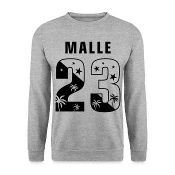 Malle 23 - Unisex Pullover - Weißgrau meliert - Vorne - Alina (178cm) & Michal (187cm)