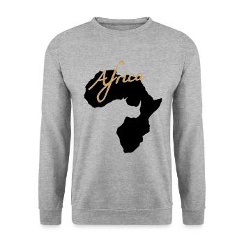 Africa Afrika - Unisex Pullover - Weißgrau meliert - Vorne - Alina (178cm) & Michal (187cm)