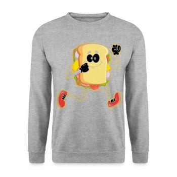 Sandwich Cardio Bodybuilding Fitness Treadmill - Unisex Sweatshirt - salt & pepper - Front - Alina (178cm) & Michal (187cm)