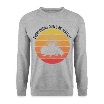 Porcupine Designs for Hedgehog Porcupine Fan - Unisex Sweatshirt - salt & pepper - Front - Alina (178cm) & Michal (187cm)