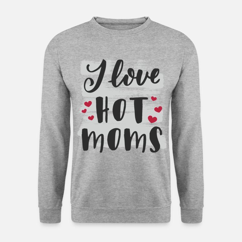 Ich liebe heiße Mütter - Unisex Pullover - Weißgrau meliert
